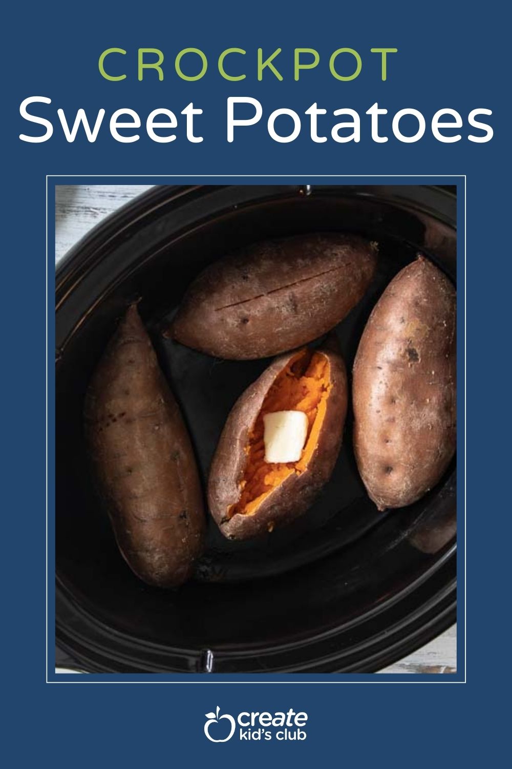 Pin showing crockpot sweet potatoes.