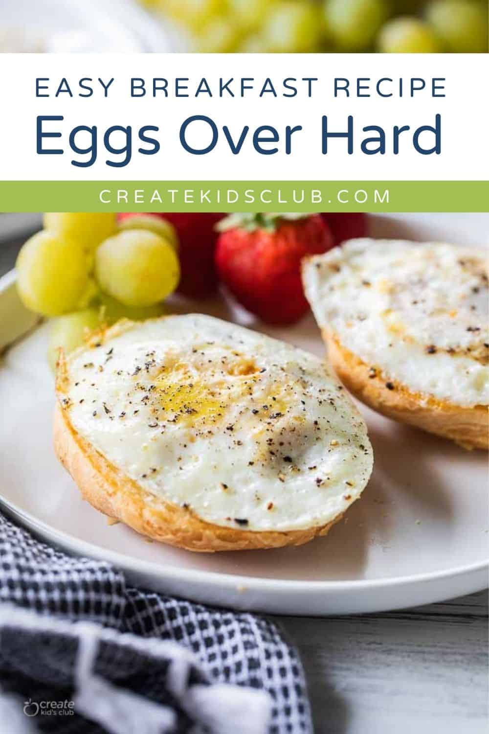 Pin of over hard eggs on an English muffin.