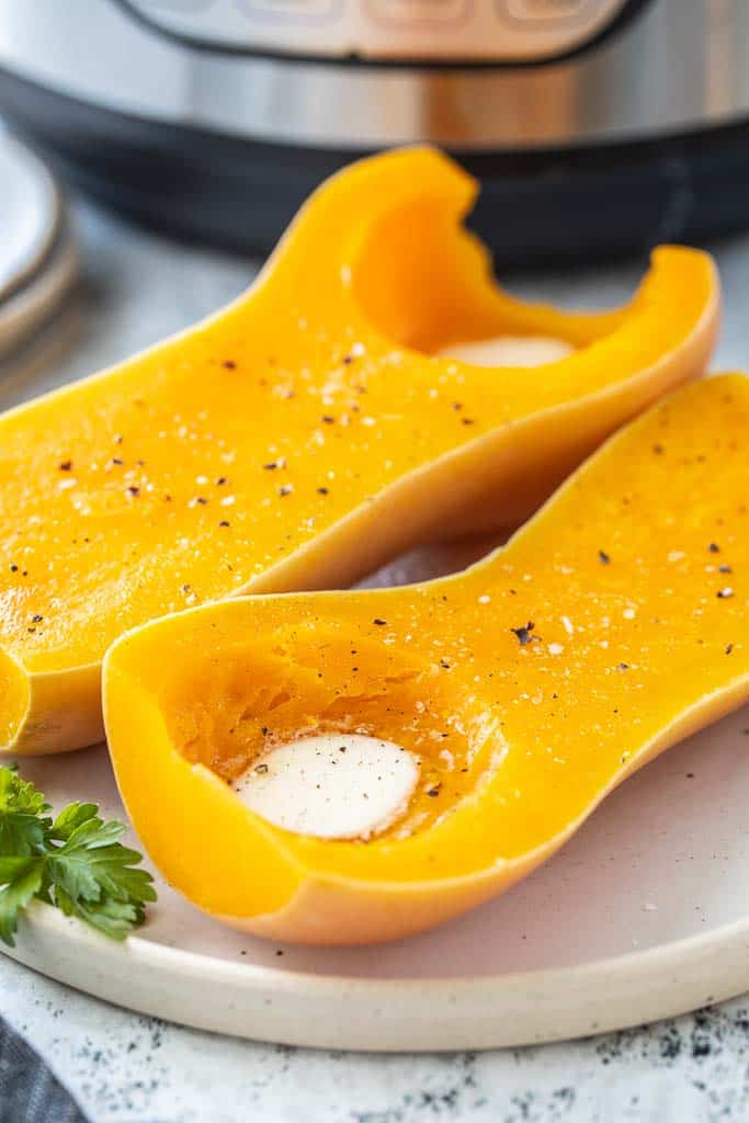butternut squash topped with melted butter