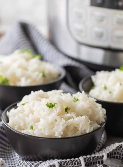 bowls of jasmine rice