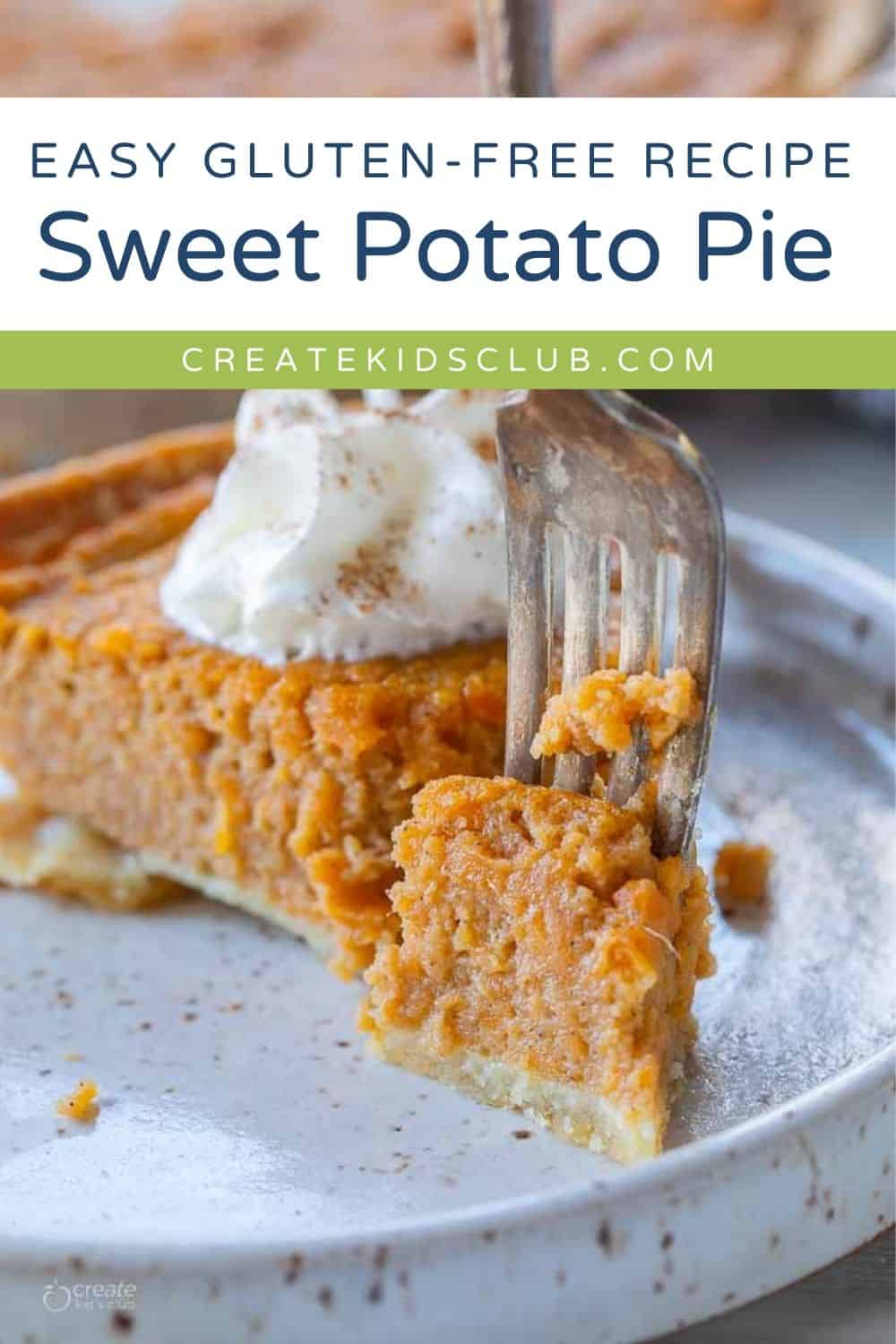 Pin of old fashioned sweet potato pie.