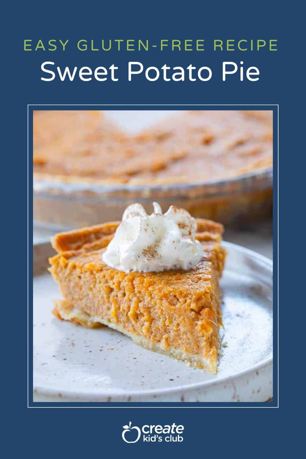 Pin of old fashioned sweet potato pie.