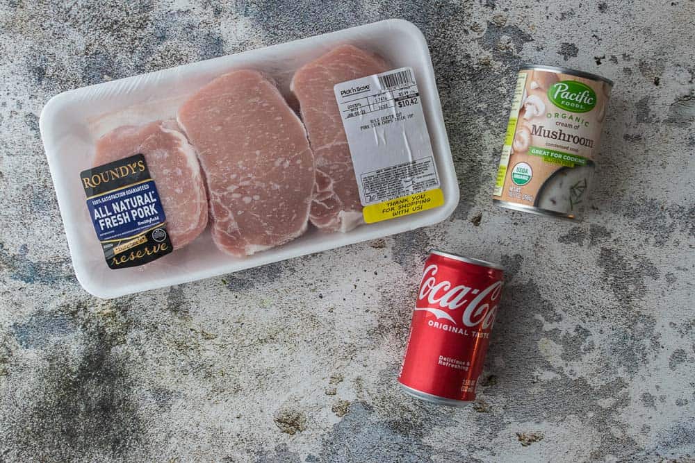 ingredients for three ingredient crockpot pork chops