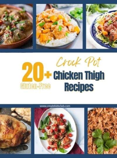 pin showing images of crock pot chicken thigh recipes