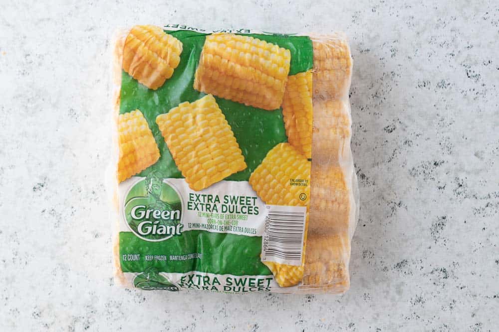 bag of frozen corn on the cob