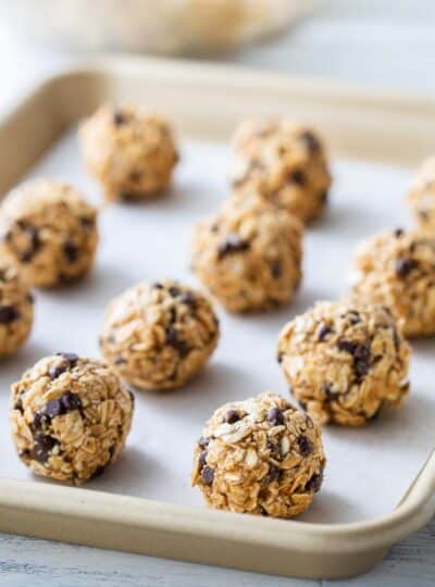 oatmeal balls on sheet pan