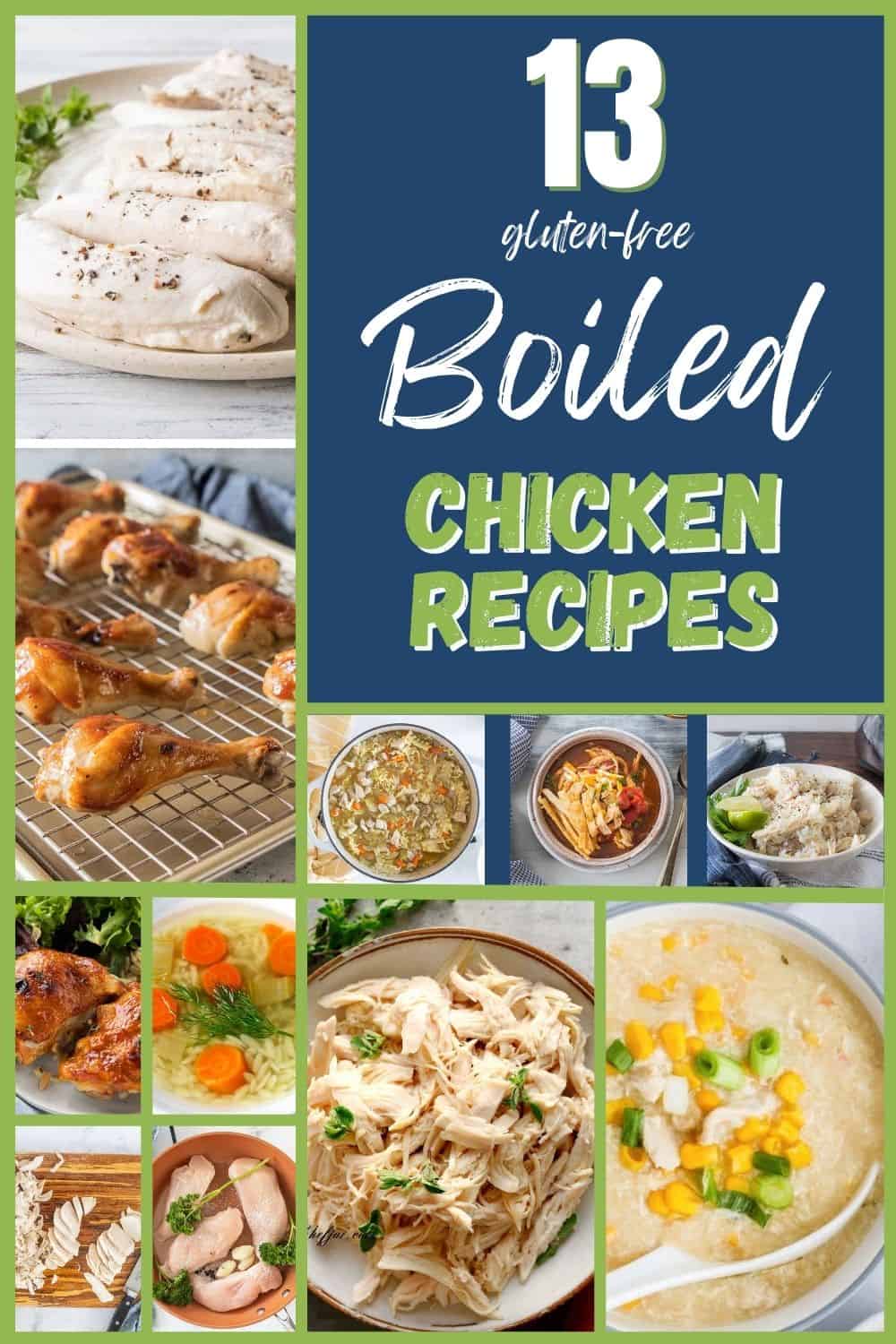 pin showing boiled chicken recipes