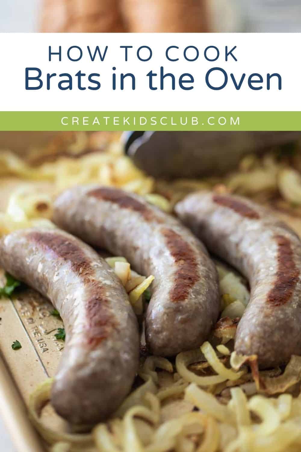 pin of how to make brats in the oven