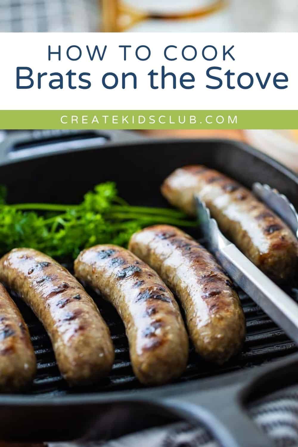 a pin of brats in a grill pan