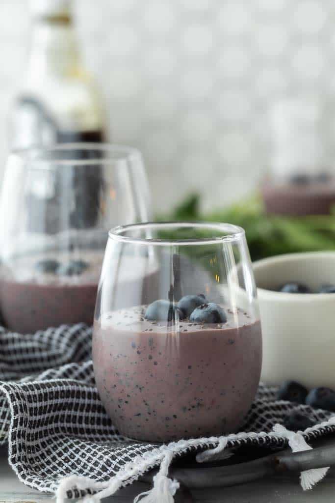 blueberry smoothie glasses