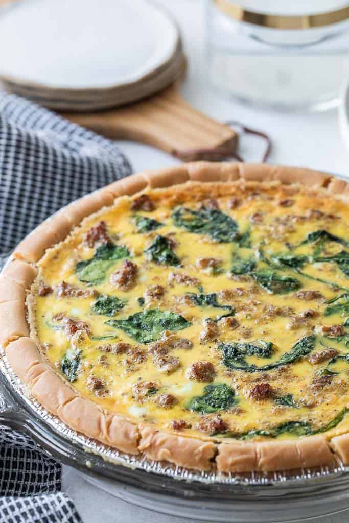 baked spinach and sausage dairy free quiche