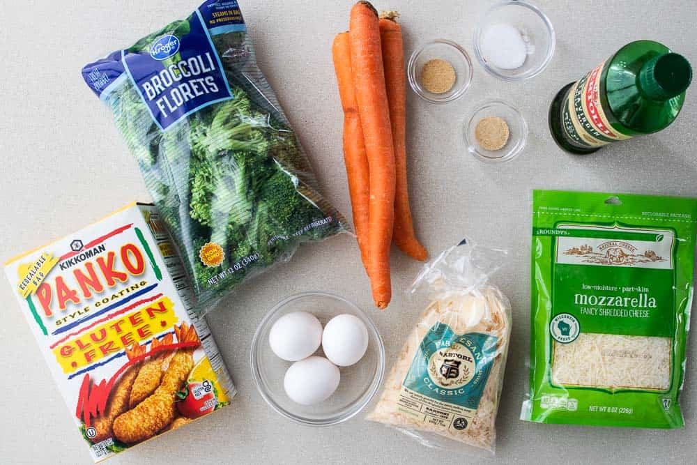 ingredients for veggie nuggets on counter