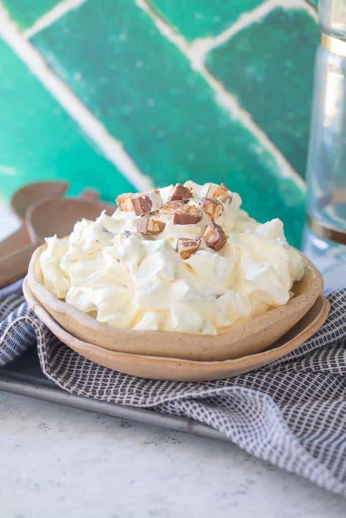 serving bowl with taffy apple salad