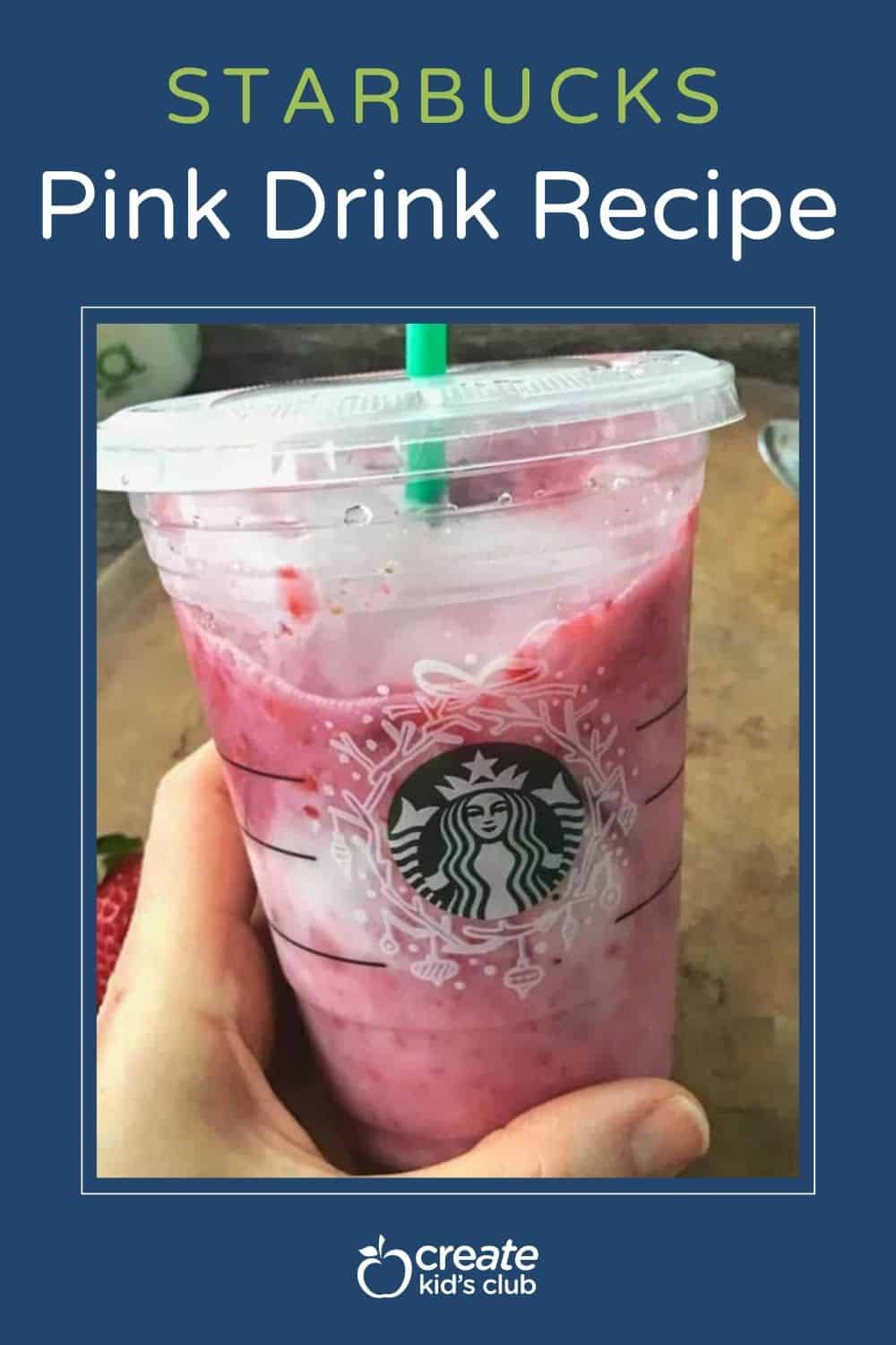 pin of Starbucks pink drink in a Starbucks cup