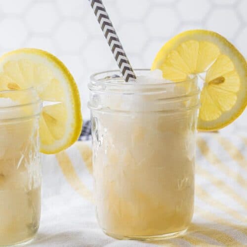 frozen lemonade filled mason jars