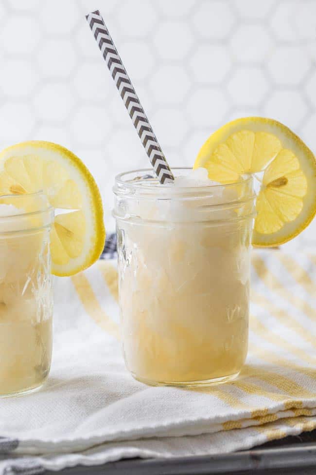 frozen lemonade filled mason jars