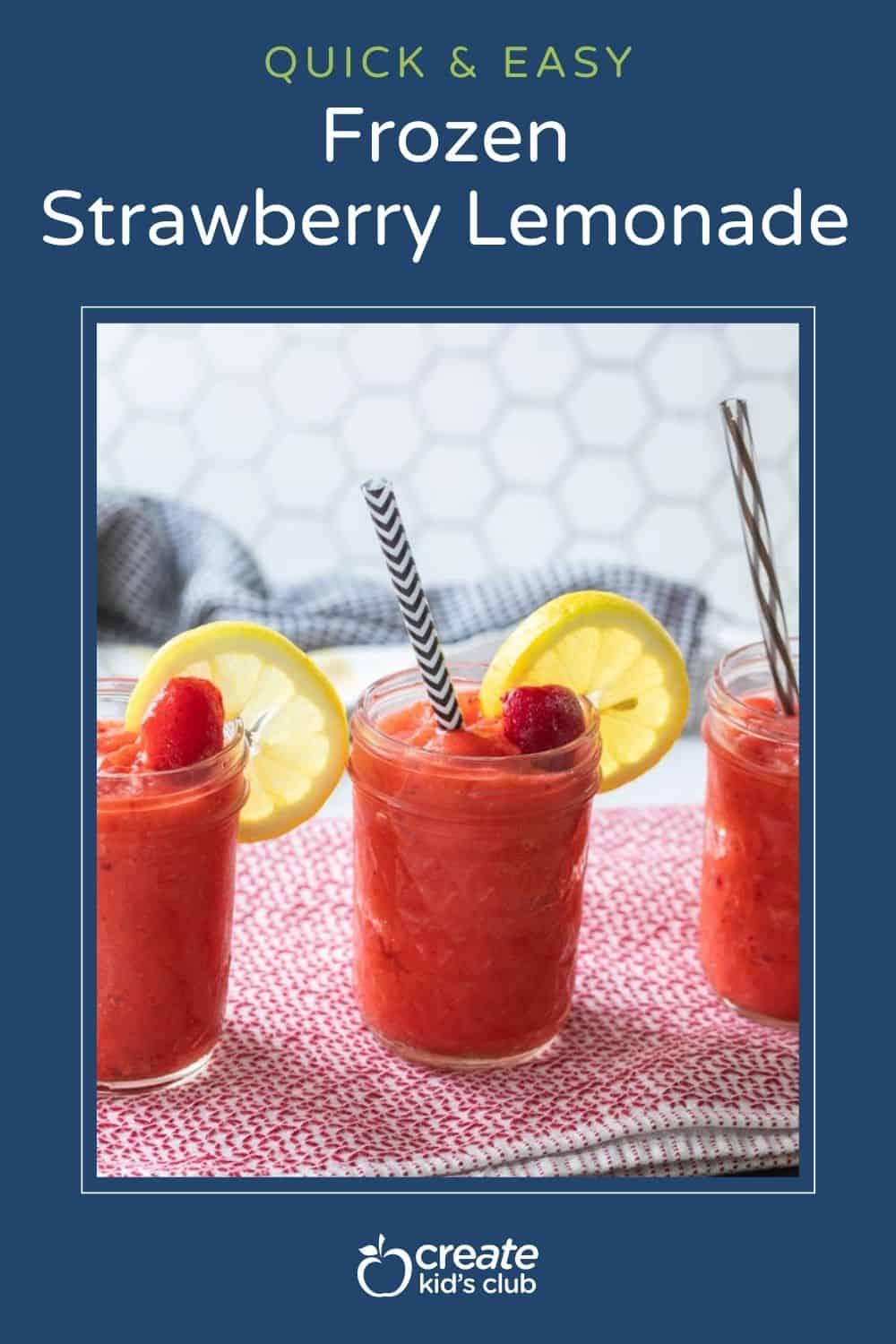 a pin of frozen strawberry lemonade