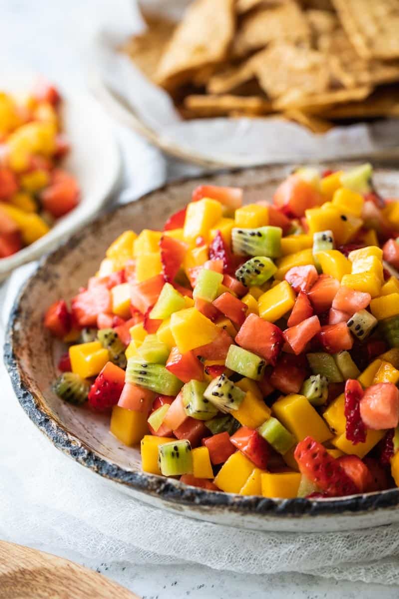 fruit salsa in serving bowl