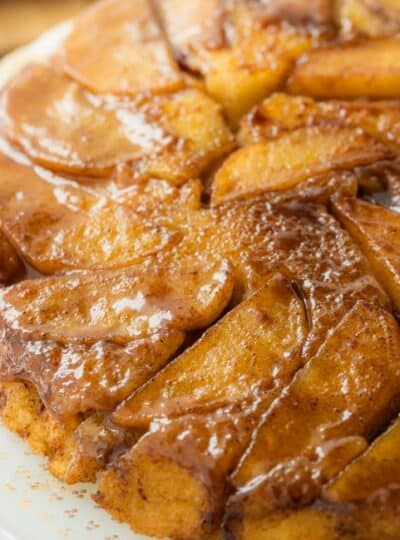 close up view of apple cinnamon pancake