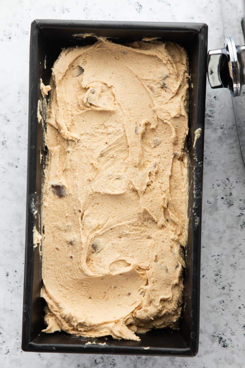 top down view of peanut butter ice cream