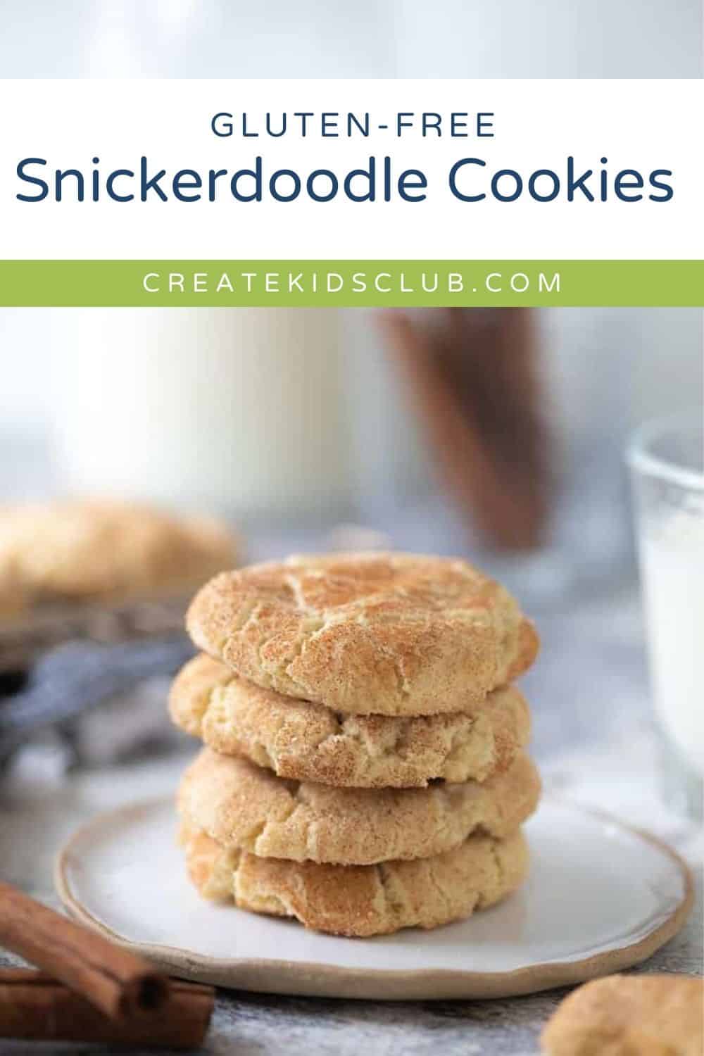 pin of gluten free snickerdoodle cookies