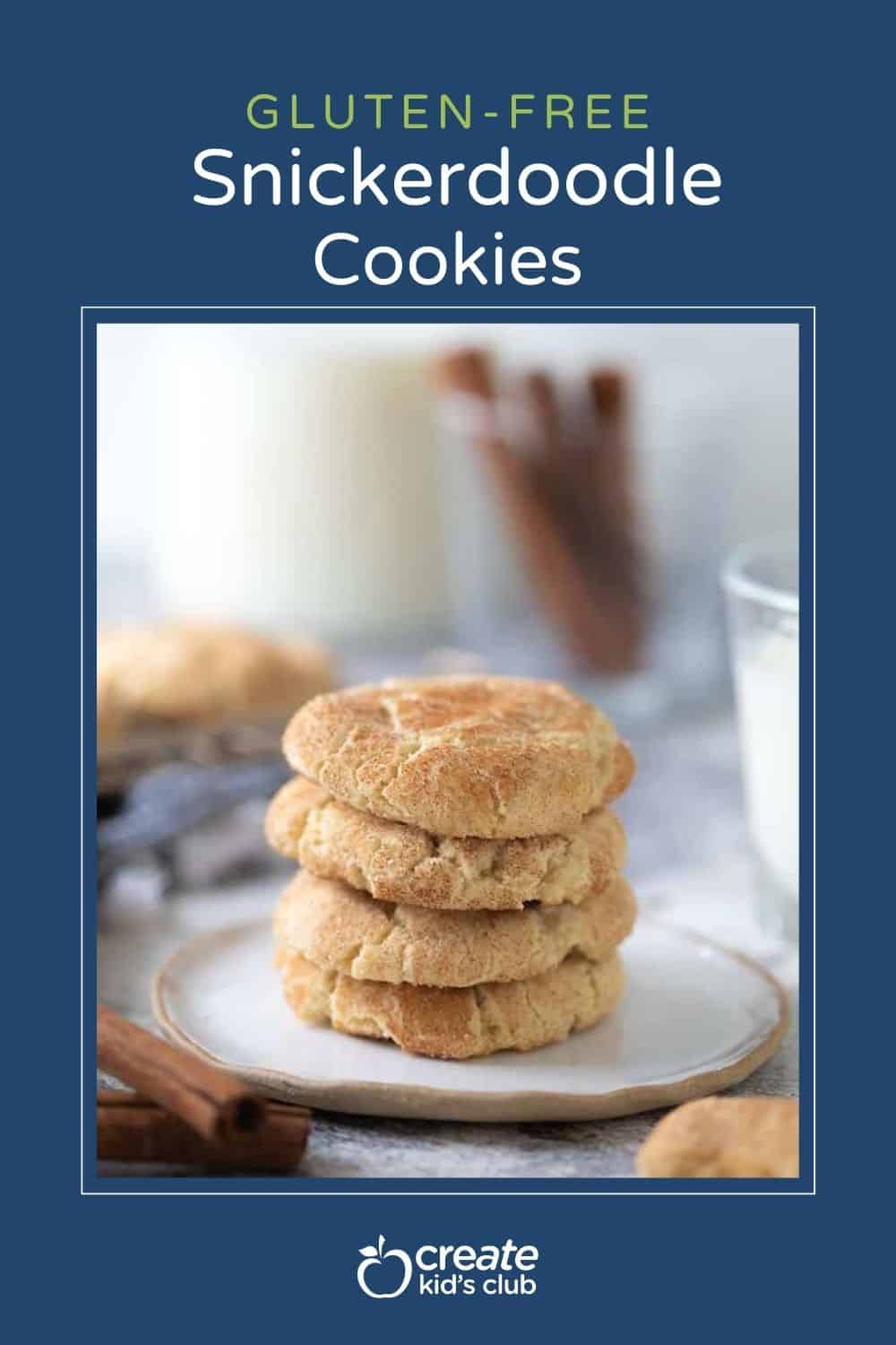 pin of gluten free snickerdoodle cookies