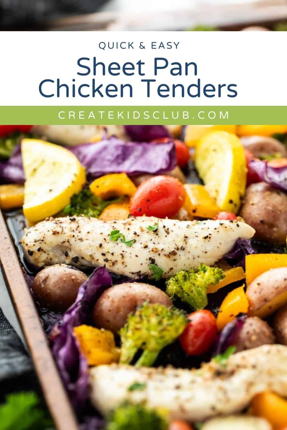 pin of sheet pan rainbow chicken