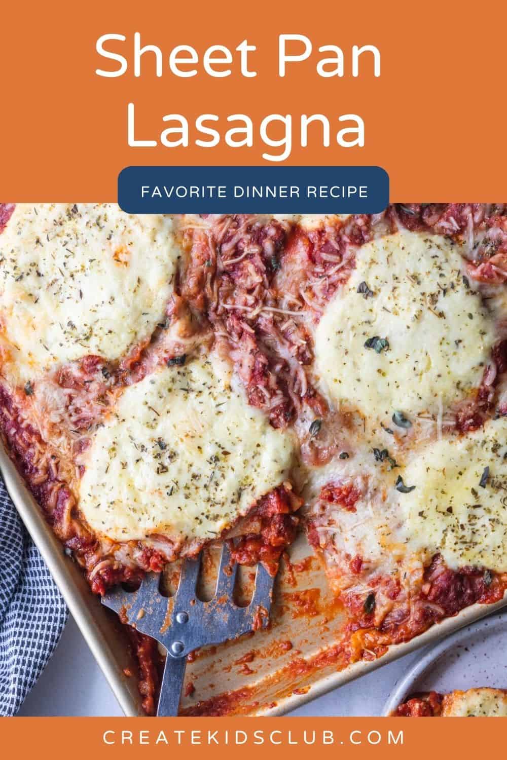 pin of sheet pan lasagna