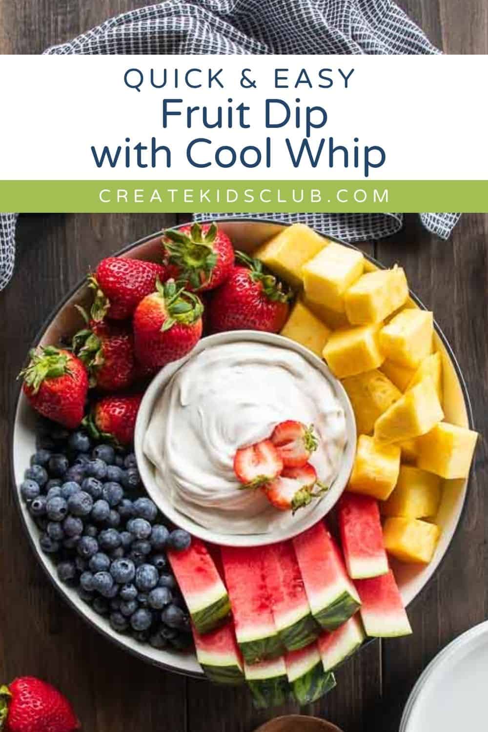pin of fruit dip with cool whip