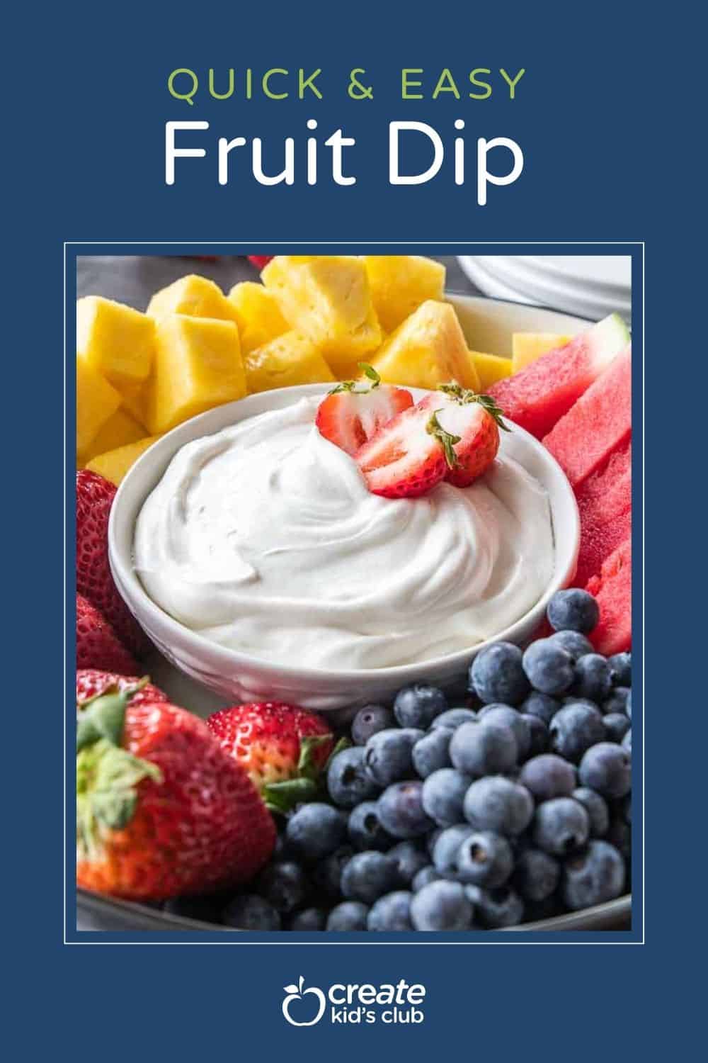 pin of fruit dip with cool whip