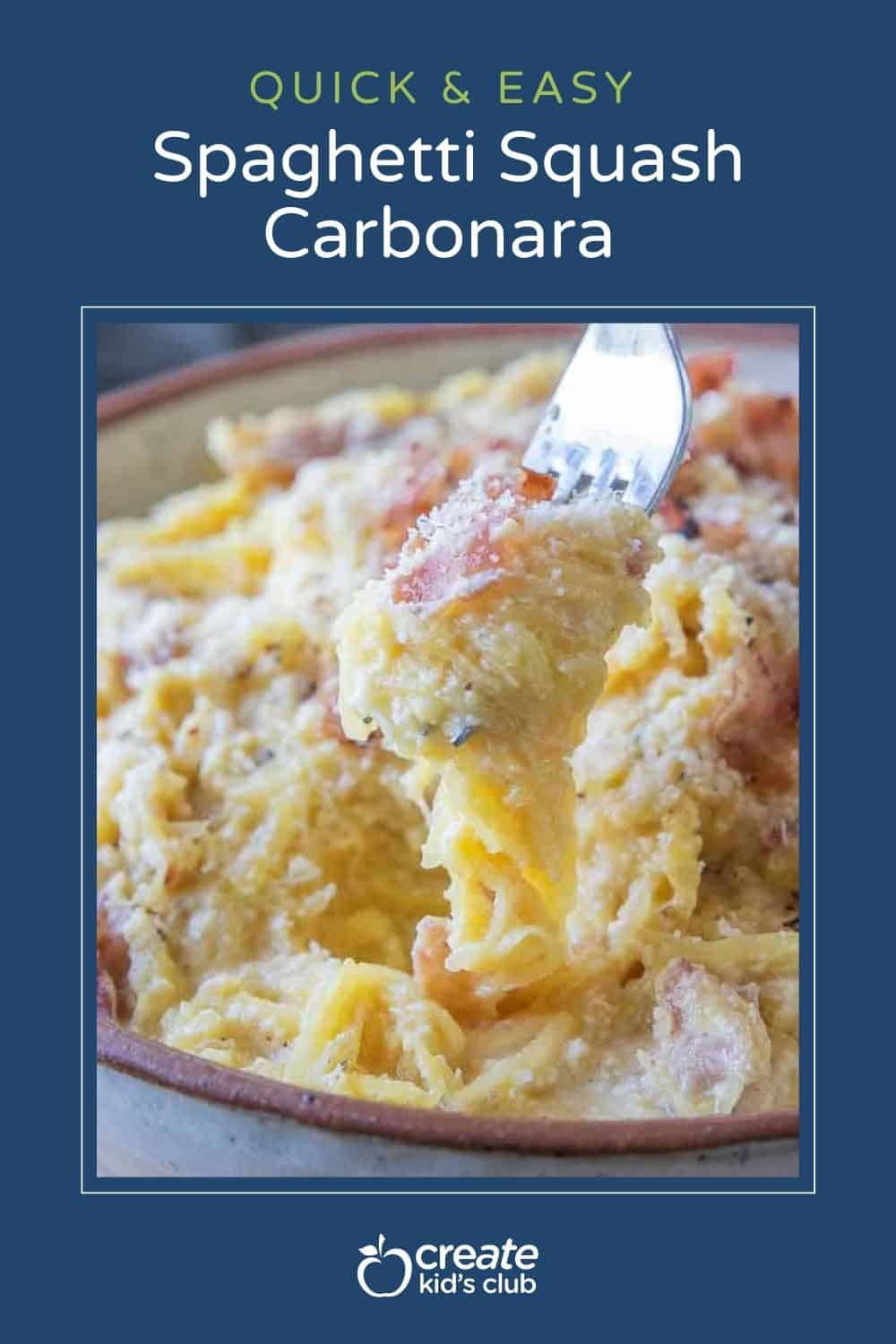 pin of spaghetti squash carbonara