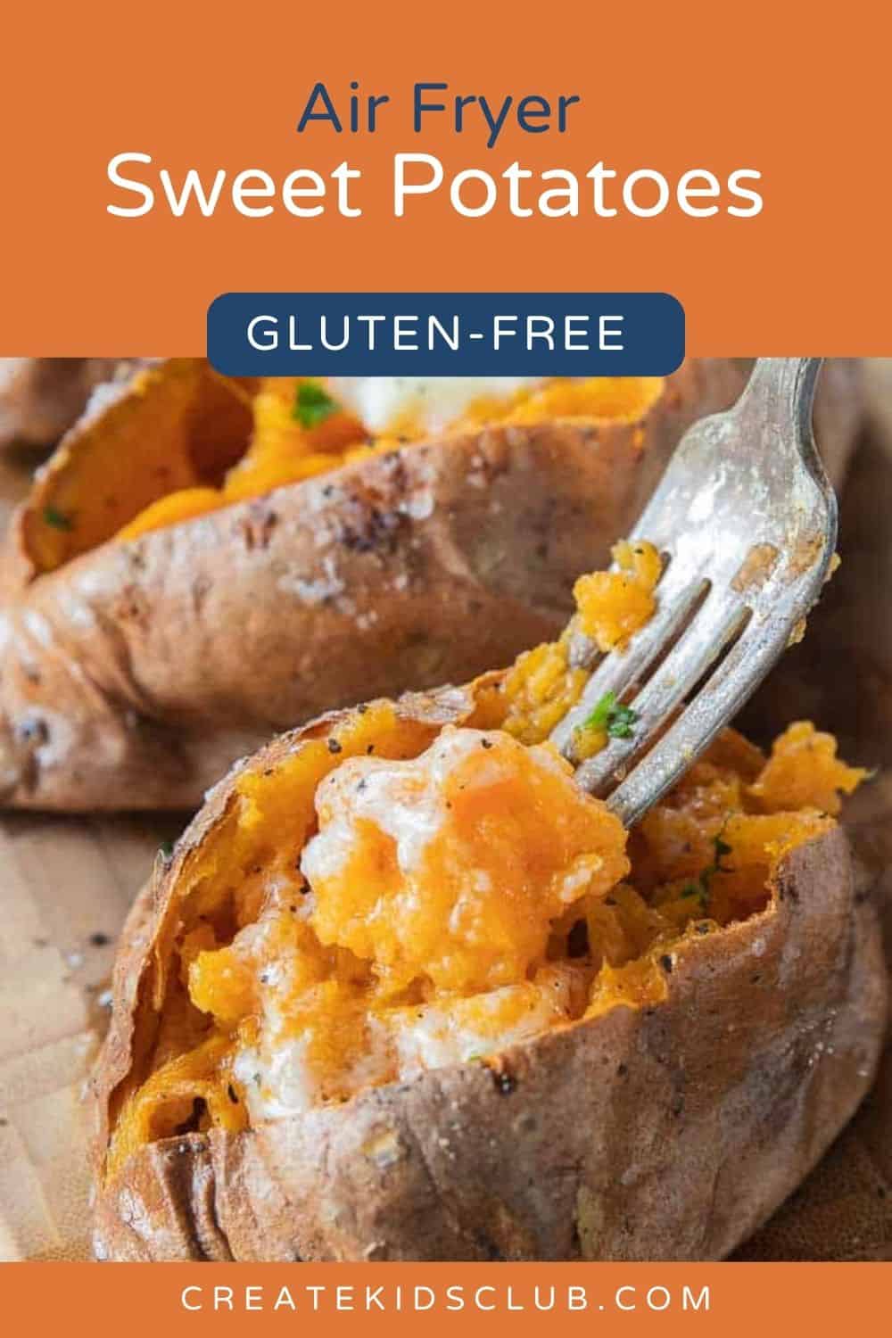 pin of air fryer sweet potatoes