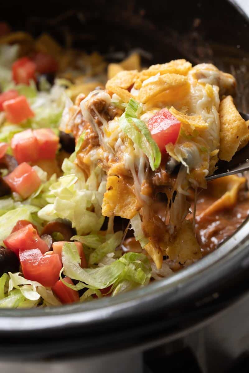 taco casserole in a slow cooker