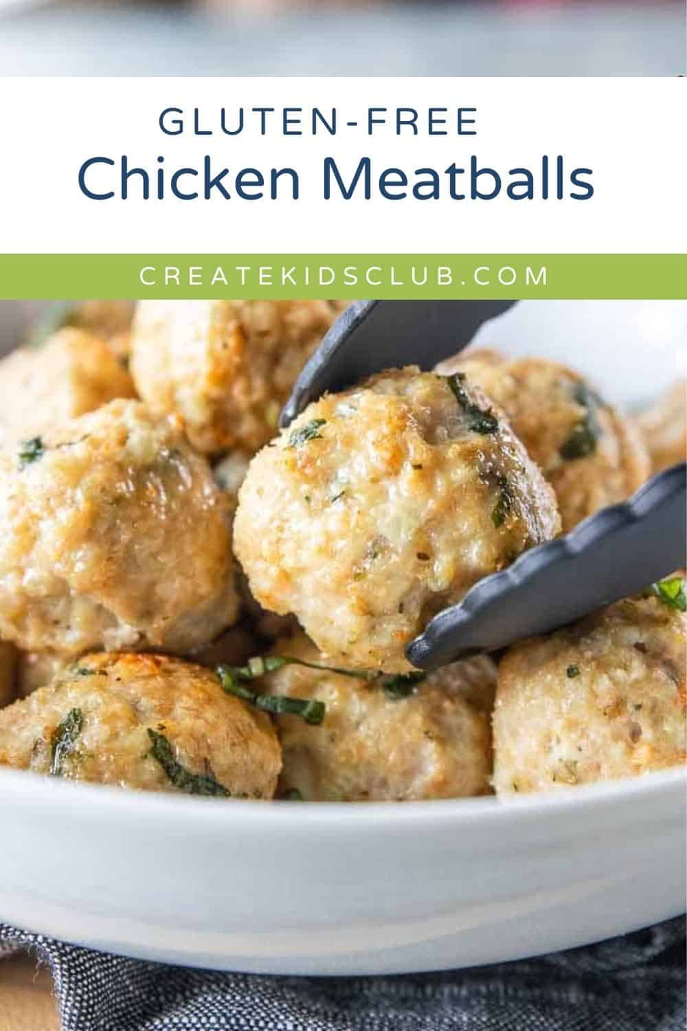 pin of gluten free chicken meatballs