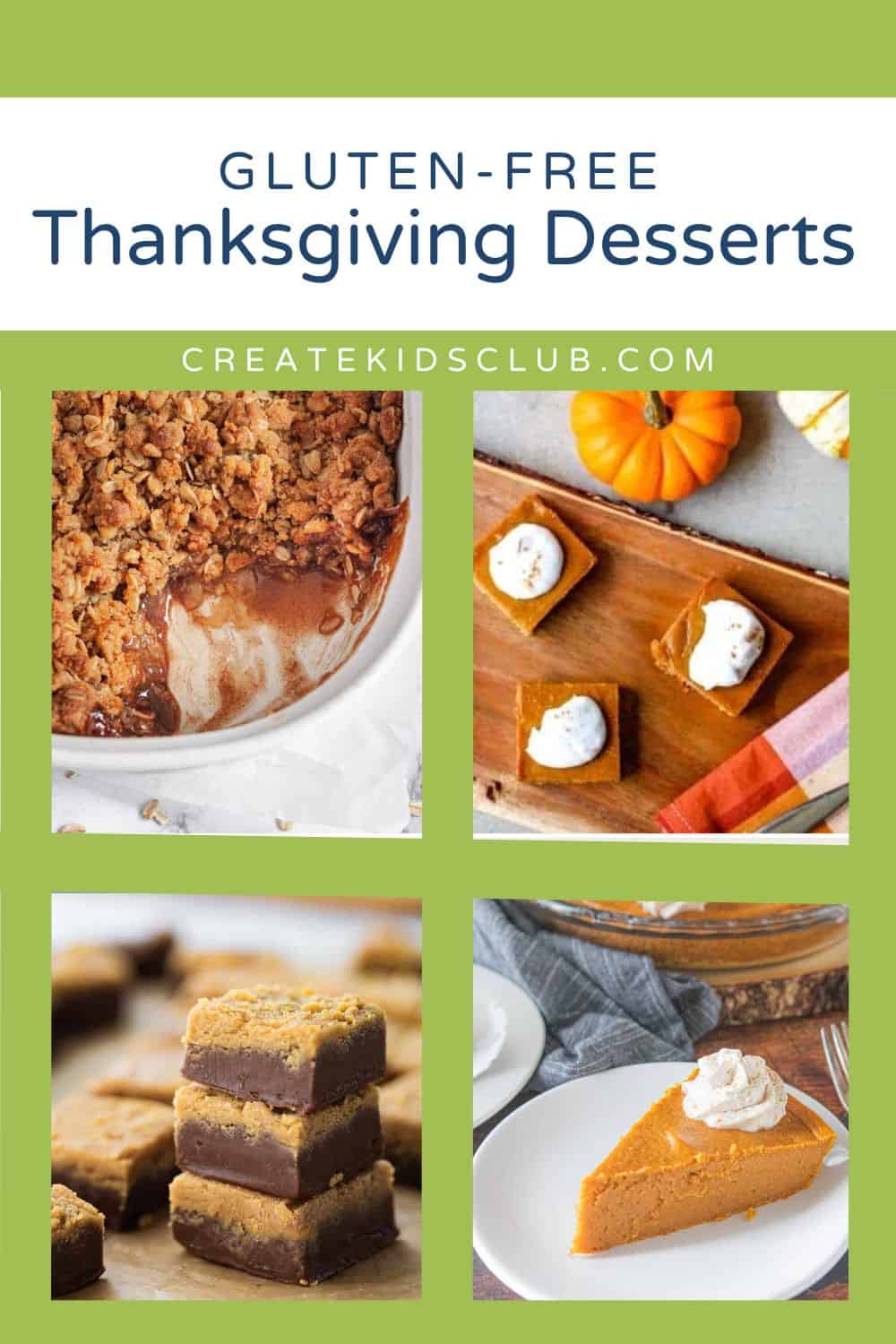 pin of gluten free Thanksgiving desserts