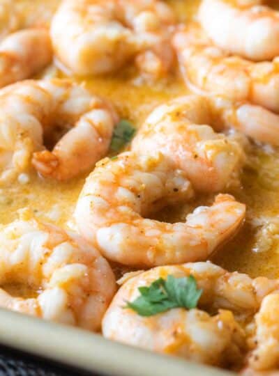 shrimp pan shrimp with garlic butter sauce