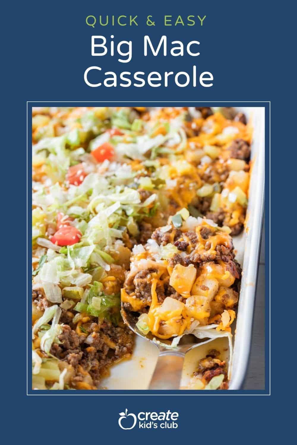 pin of Big Mac casserole