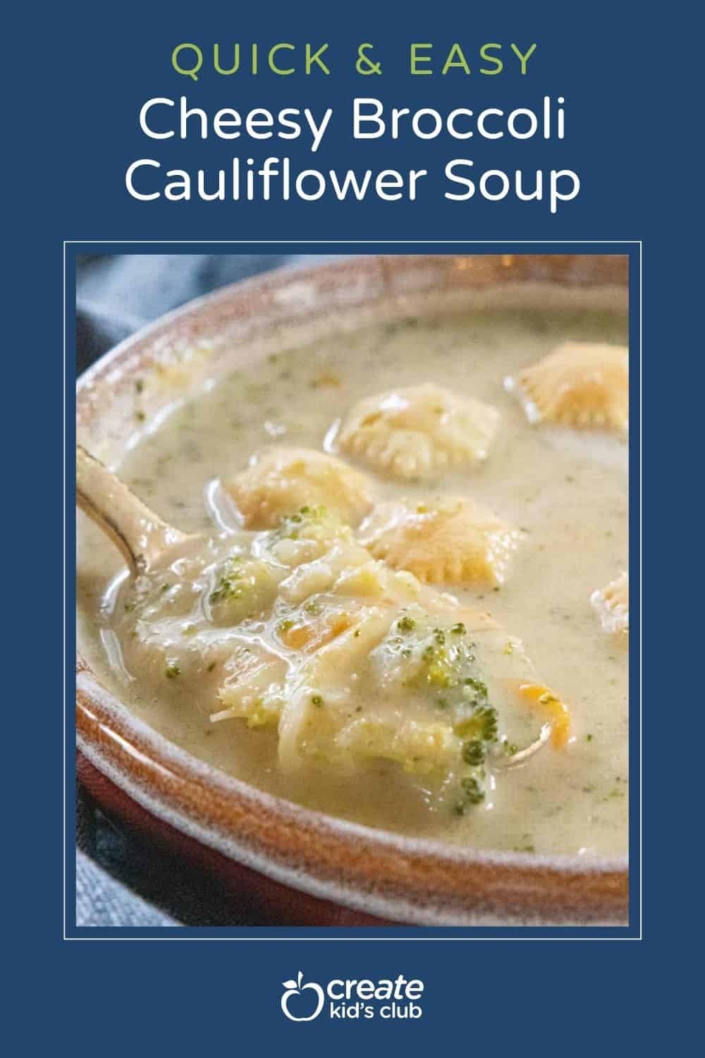 pin of broccoli cauliflower soup