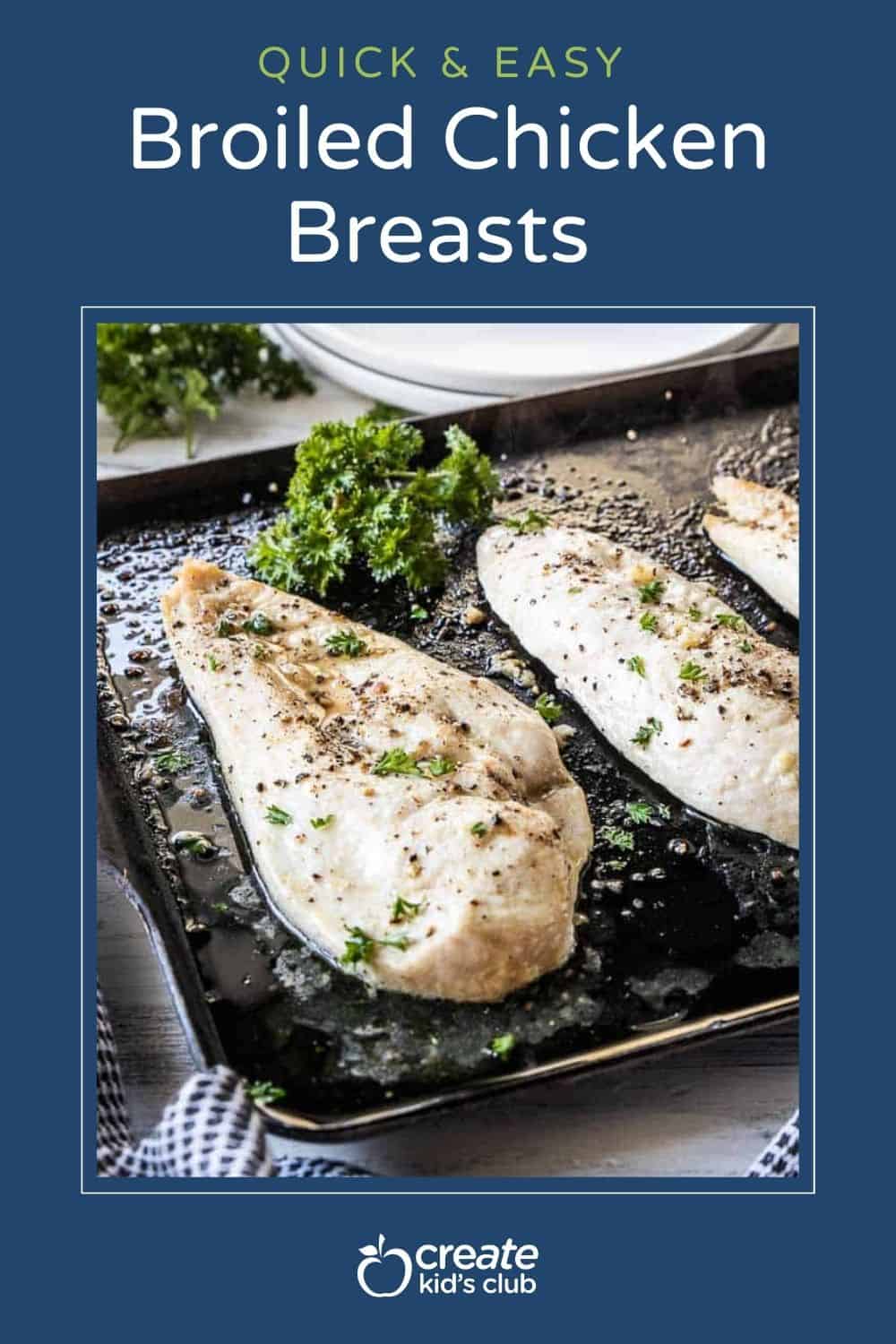 pin of broiled chicken breasts