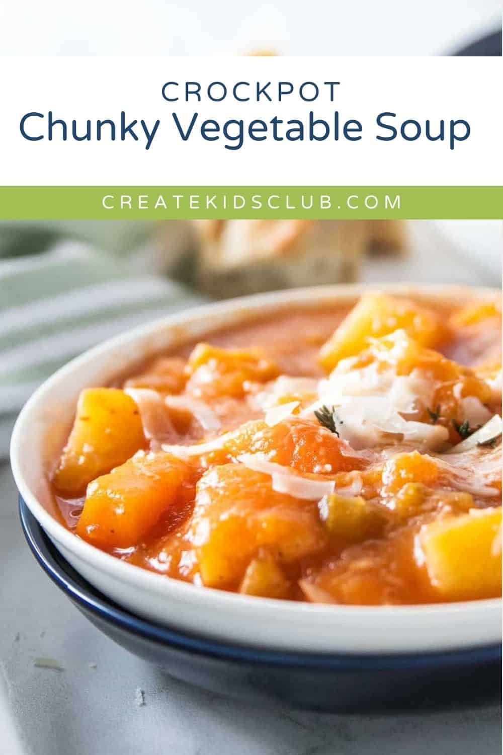 pin of chunky vegetable soup