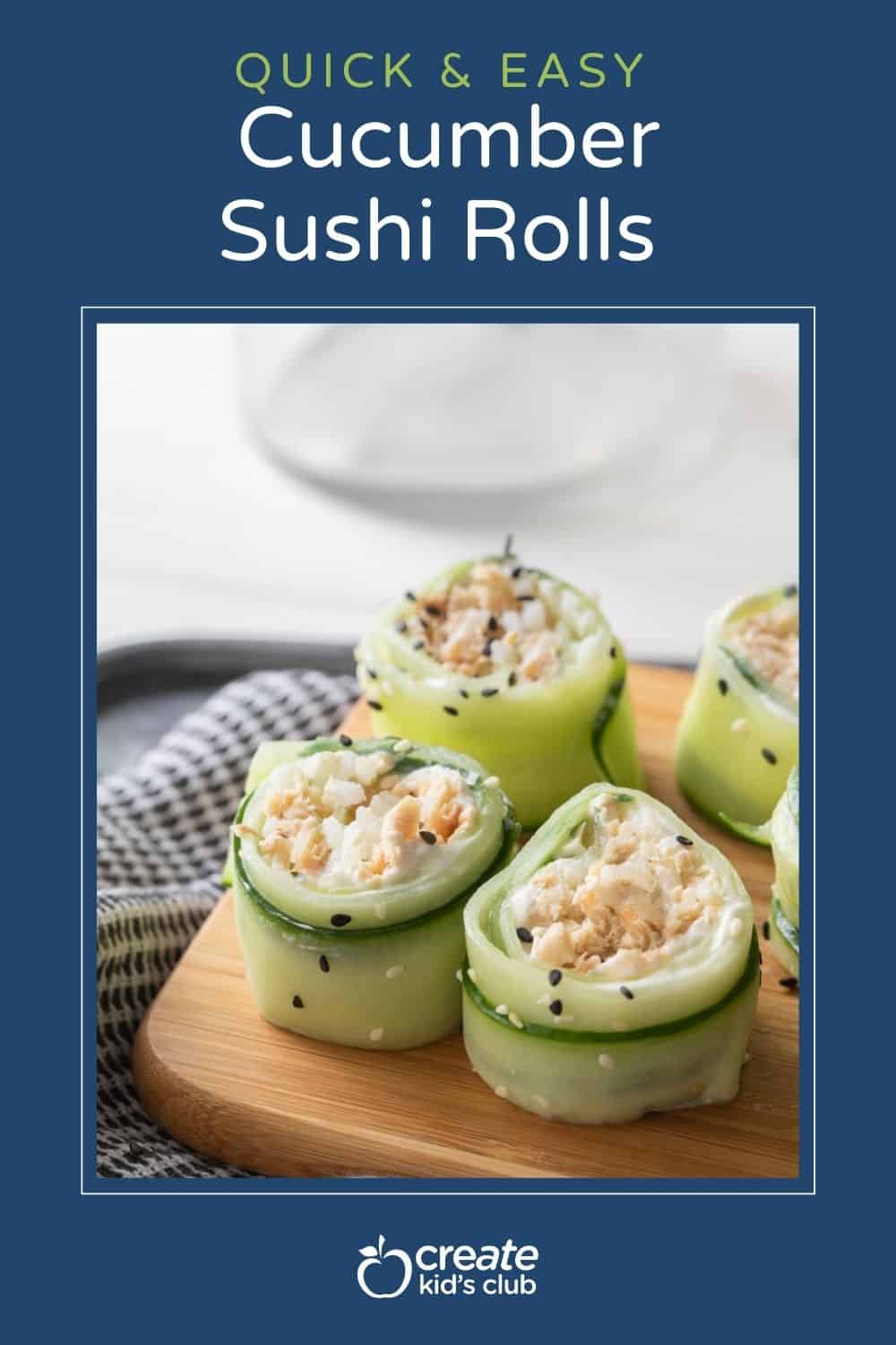 pin of cucumber sushi rolls