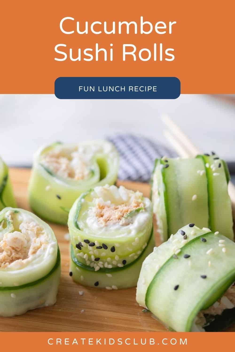 pin of cucumber sushi rolls