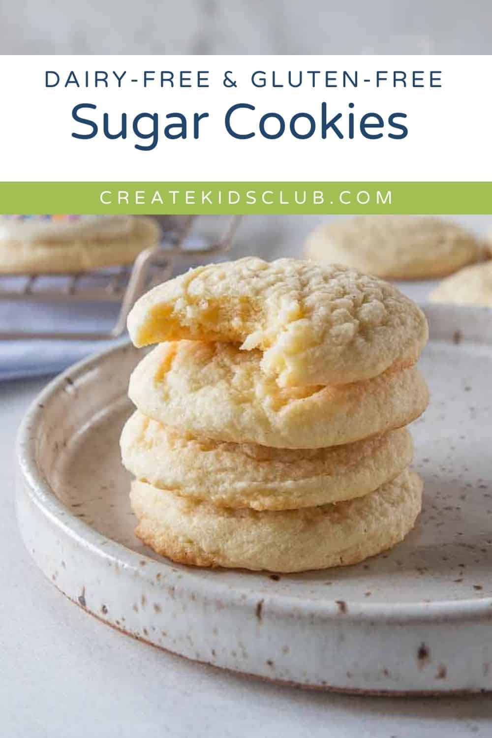 pin of dairy free sugar cookies