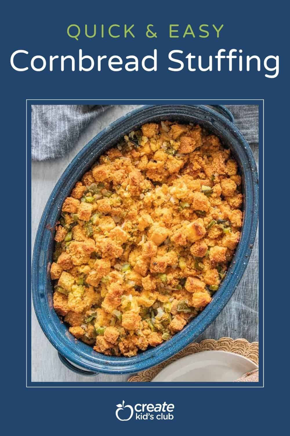 pin of easy cornbread stuffing