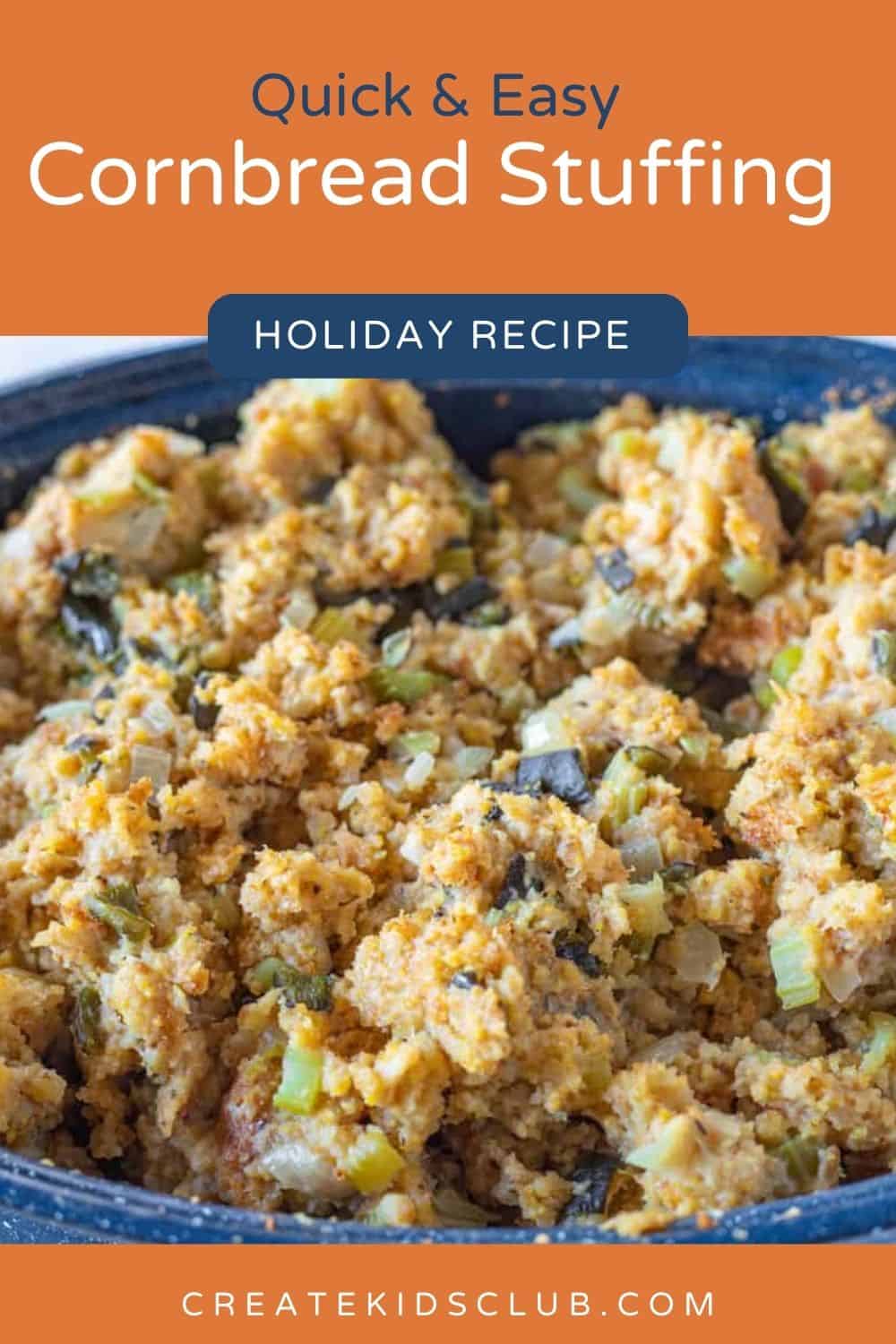 pin of easy cornbread stuffing