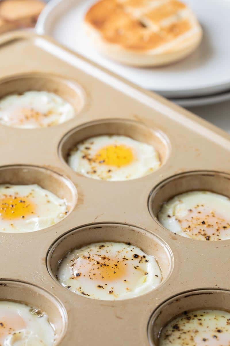 cooked egg bites in muffin tin