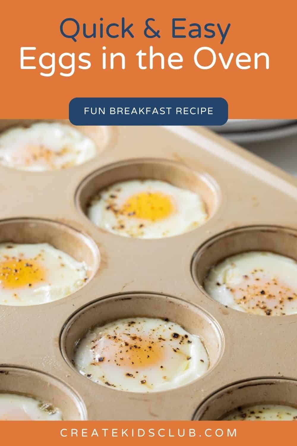 pin of eggs in the oven