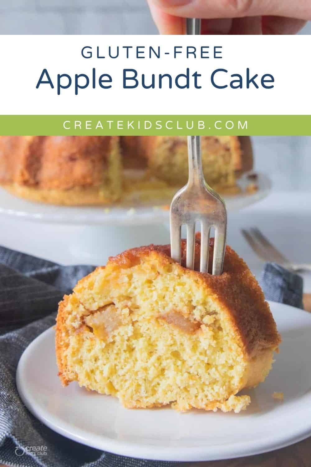 a pin of gluten free apple cake