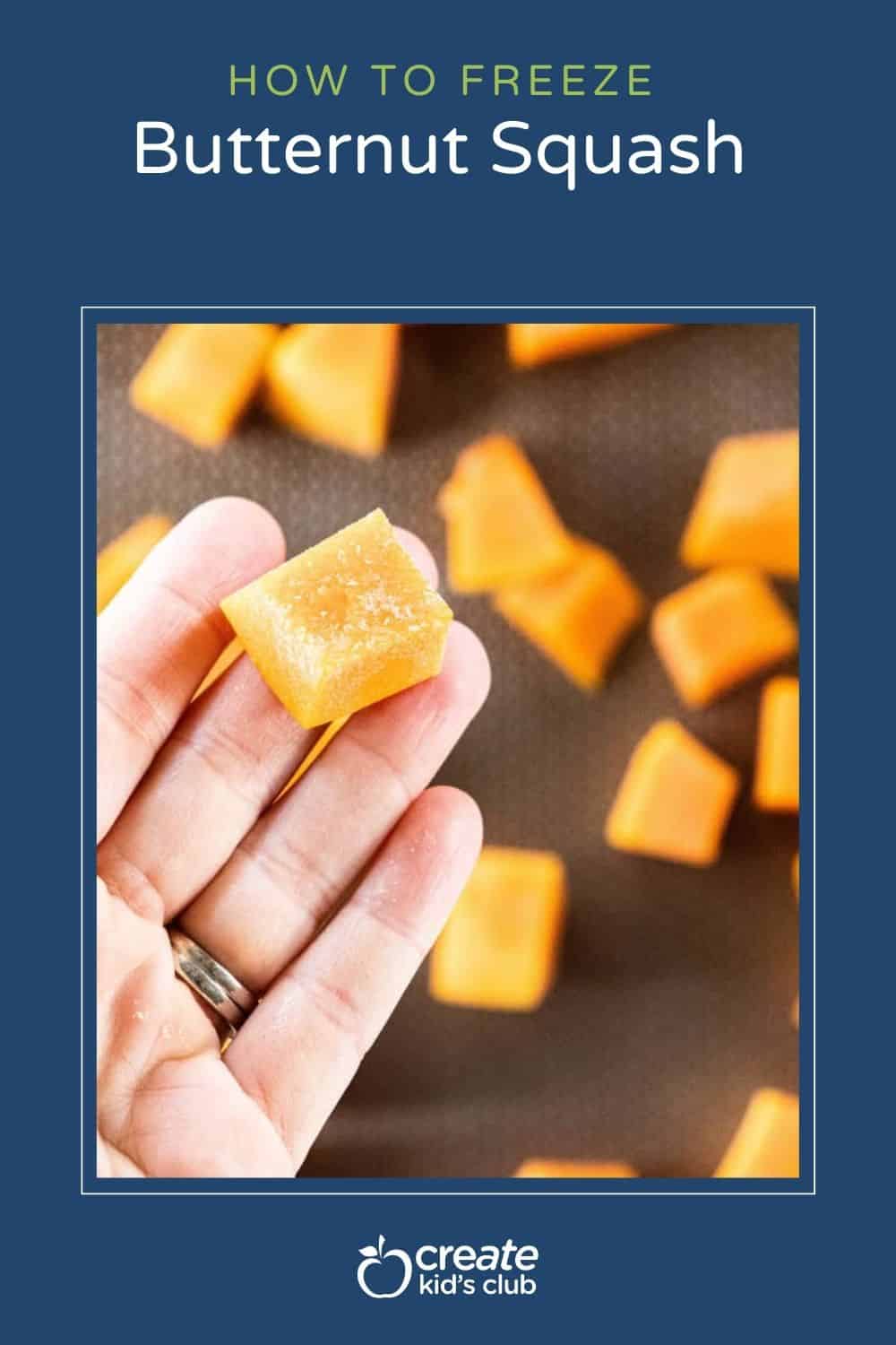 pin of how to freeze butternut squash