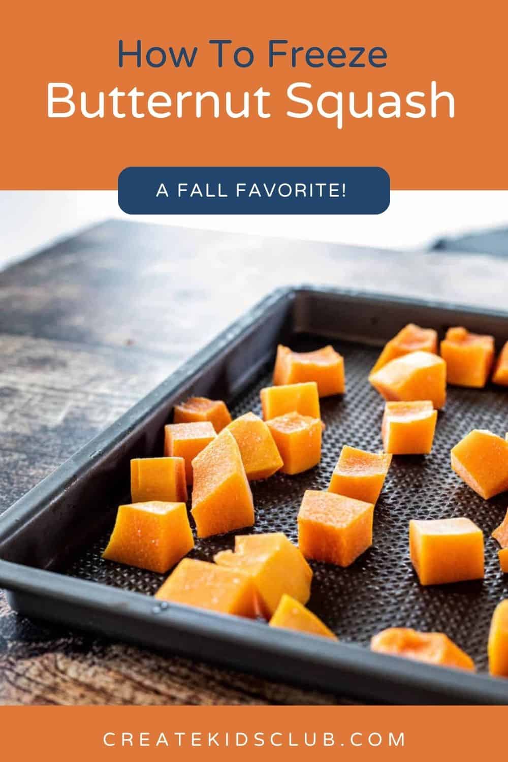 pin of how to freeze butternut squash